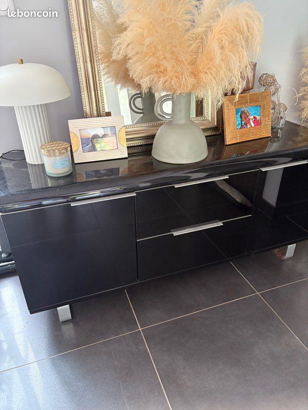Vente, commode, noir, laqué (image 3)