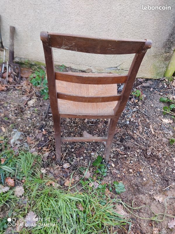 Chaise paillée restauration ancienne bois (image 2)