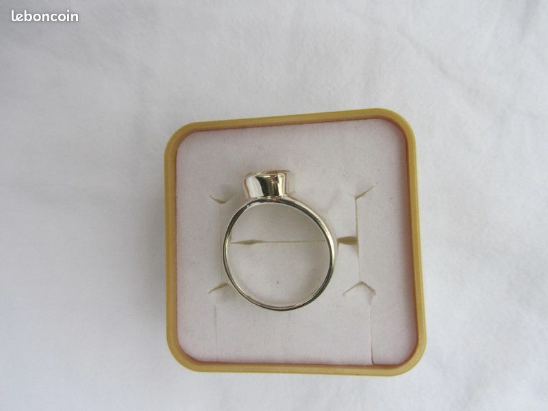 Bague En Citrine Naturelle Sur Argent 925 - Taille 57 - Pierre Jaune Sans Traitement