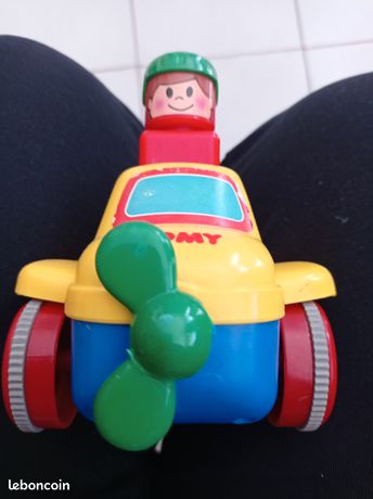 Jouet Ancien TOMY à Friction Avion De Chasse Biplan - Bel État | Occasion Vintage