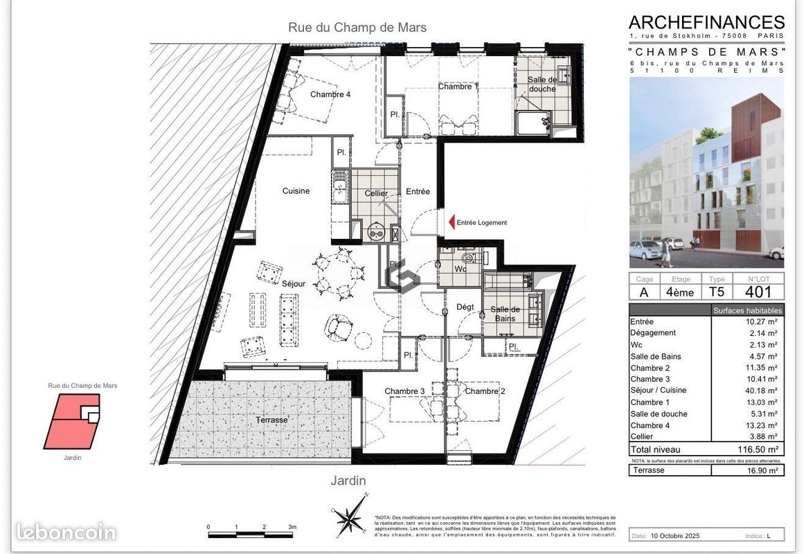 Appartement 4 pièces 117 m² · à Reims · 117 m² · 774 690 €
