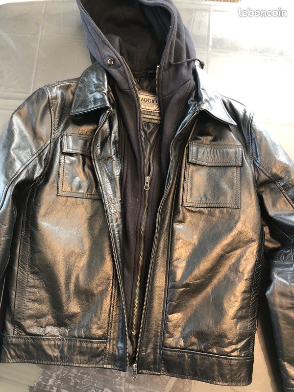 Blouson Biaggio Homme Taille L - Couleur Blanc - Veste Légère En Nylon - Occasion Très Bon état