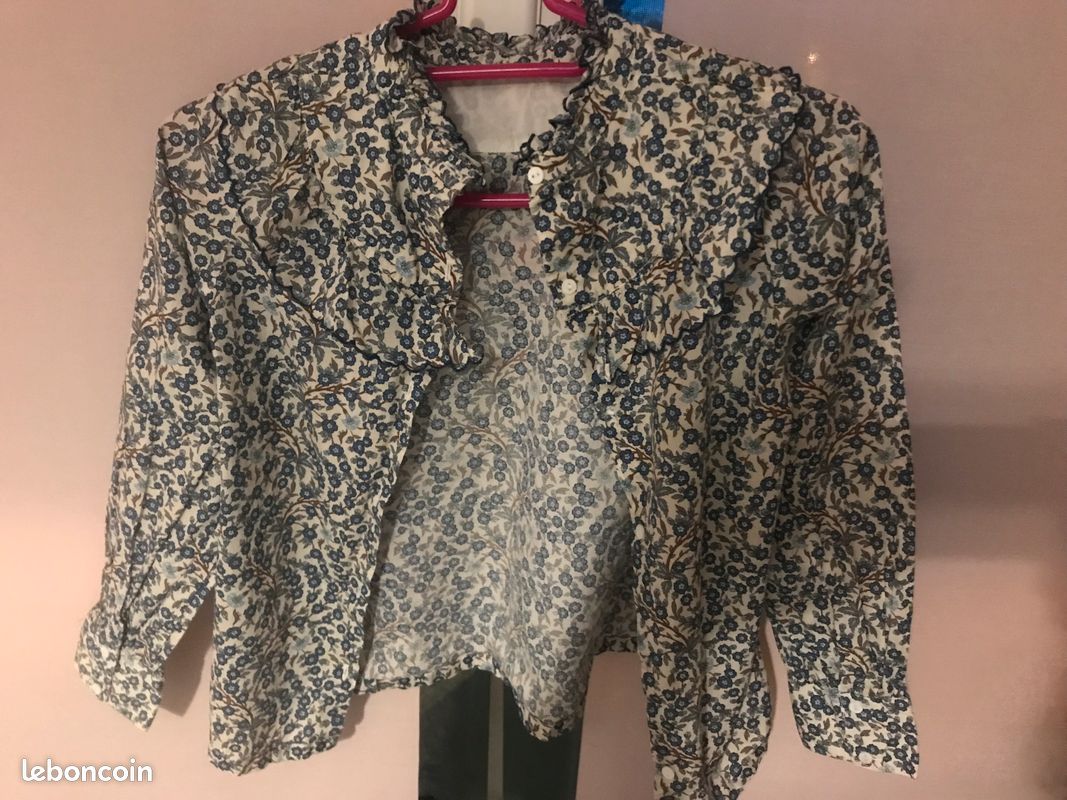 Chemise bleue motif jacadi (image 1)