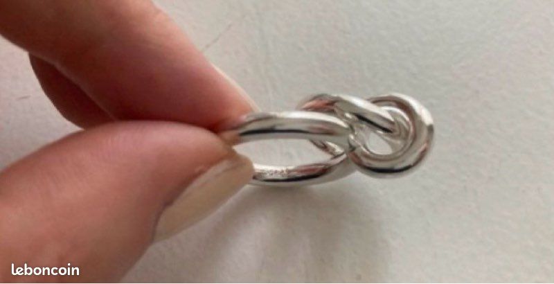 Bague anneau large femme ajustable laiton argenté
