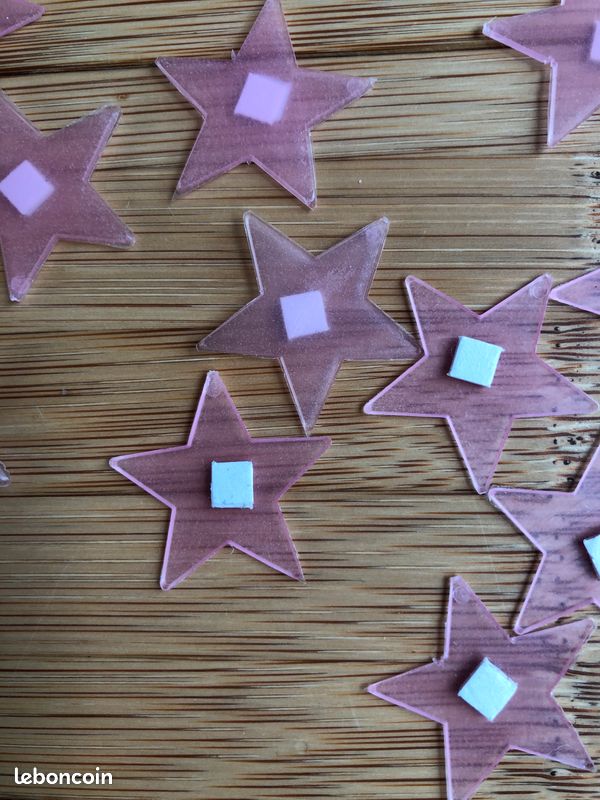 Lot de 15 étoiles fluorescentes (rose) (image 2)