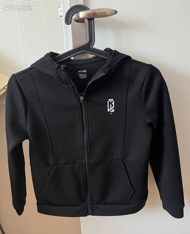 Sweat zippé à capuche garçon noir | - GÉMO
