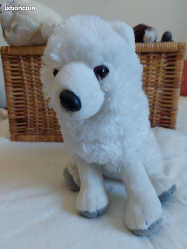 Peluche loup blanc Jeux Jouets