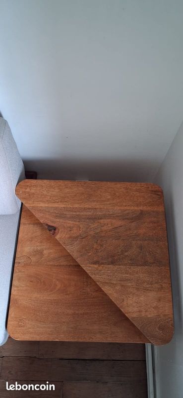 Table basse bout de canapé scandinave vintage années 1960-1970, en bois (image 3)