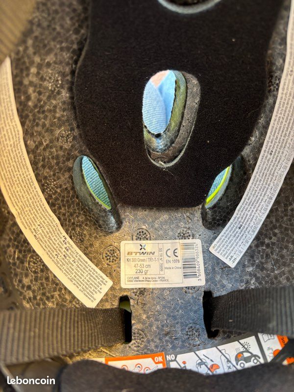 Casque vélo enfant B’TWIN KH300 vert – 47-53 cm (image 3)