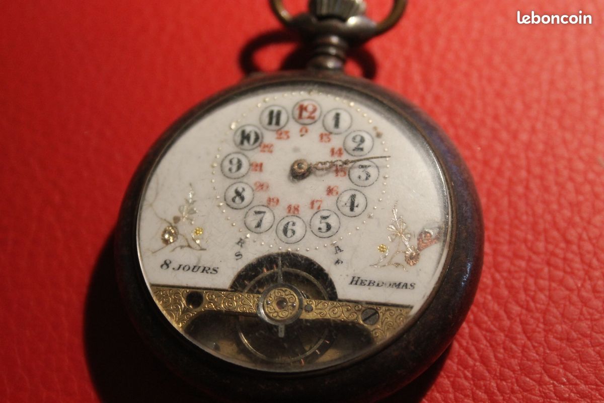 2 Montres Gousset Hebdomas 8 Jours - À Réparer Ou Pour Pièces, Mécanique Manuel