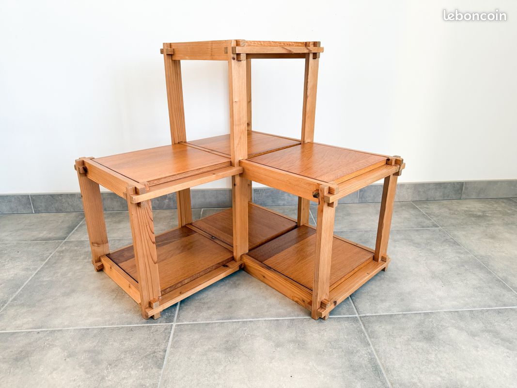 Etagère, bibliothèque en pin, années 70/80' (image 1)