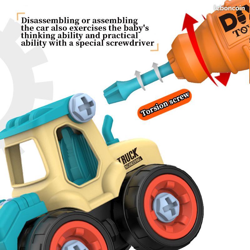 Kit 4 Véhicules Chantier PRMAPE - Pelle/Forage/Rouleau/Bulldozer - Jeu Construction DIY - Enfant 3+ Ans