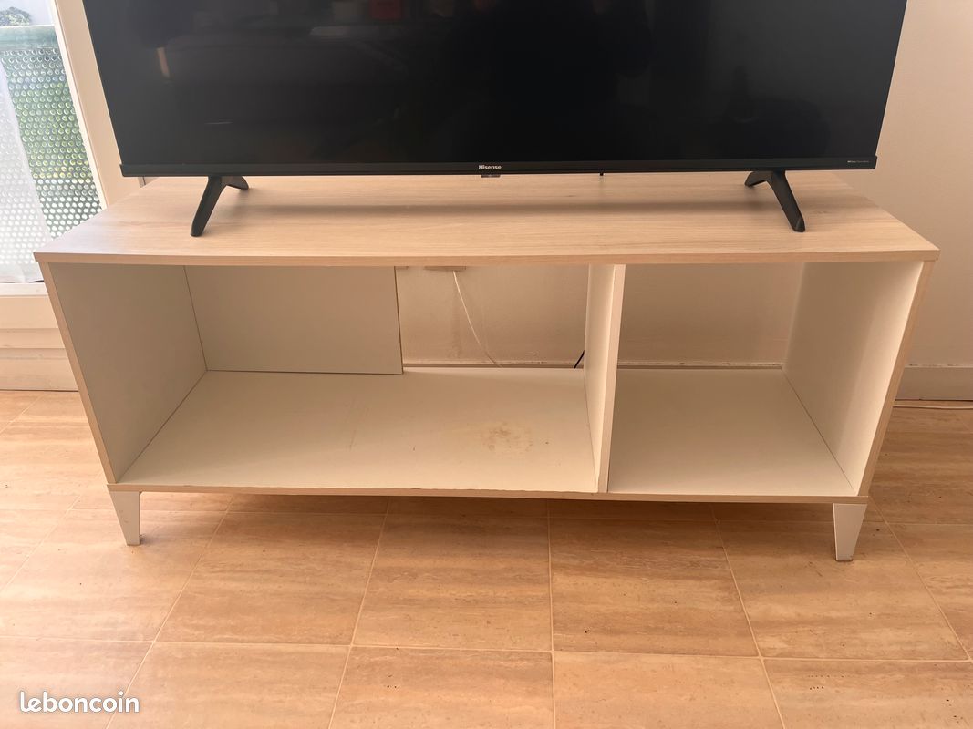 Meuble télé bois/blanc (image 3)