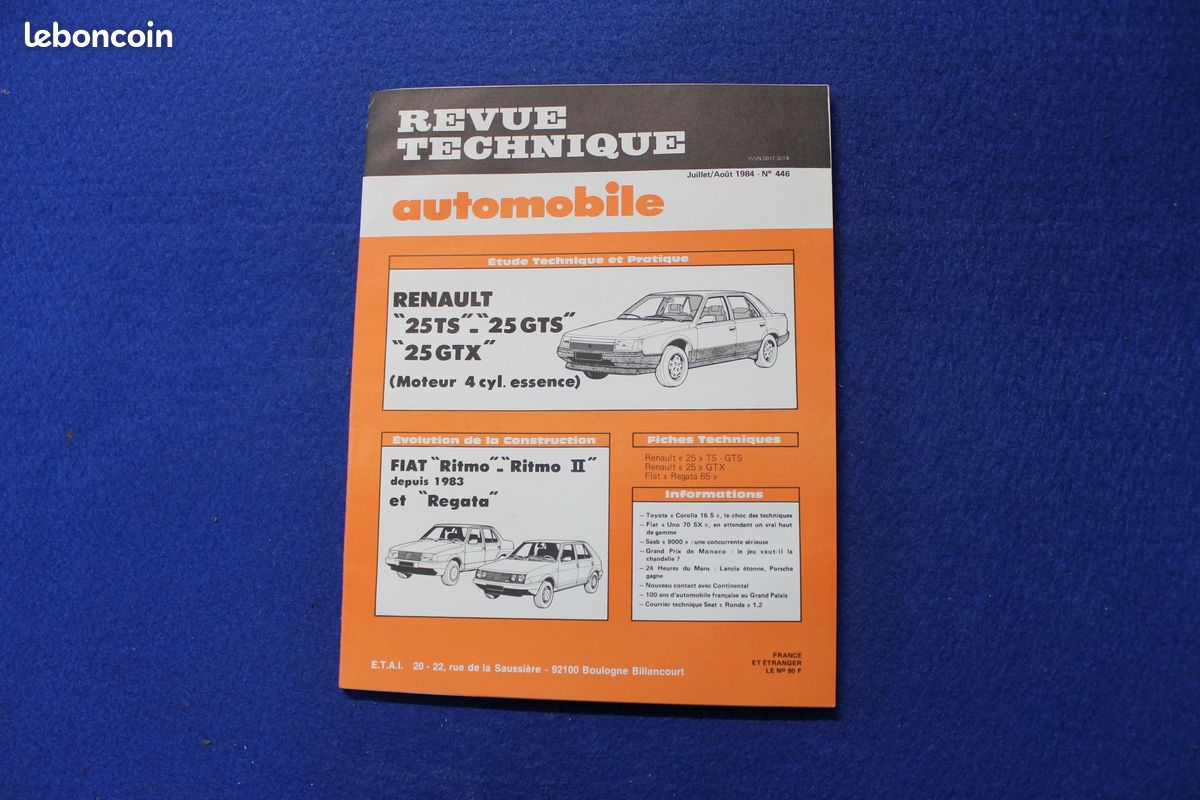 Renault 25 1984 Fiche Technique Auto