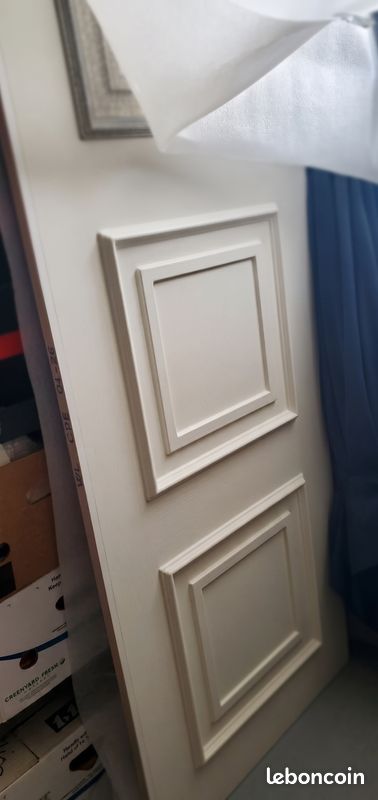 Panneau de porte d'entrée blanc PVC et bois – 193,5 x 70 cm (image 4)