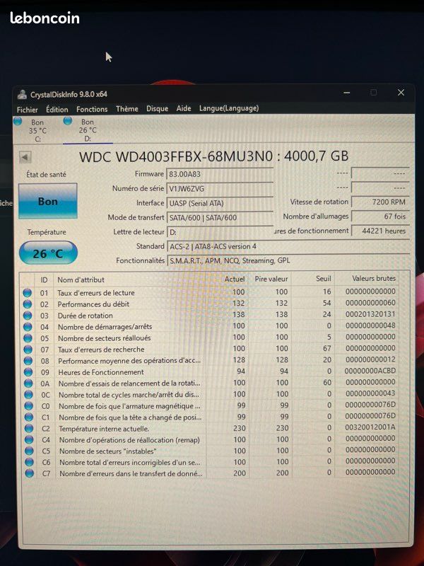 X6 Disque dur 4To Western Digital RED Pro - NAS (image 5)