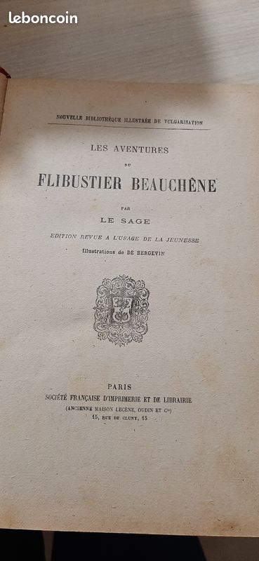 Livre ancien les Aventures du flibustier beauchéne (image 3)
