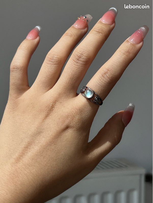 Bague De Promesse Bague CANYON Ethnique Argent Pierre De Lune