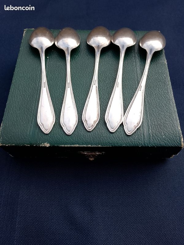 LOT DE 9 cuillères à café en argent massif – Poinçon Minerve EUR 255,00 - FR