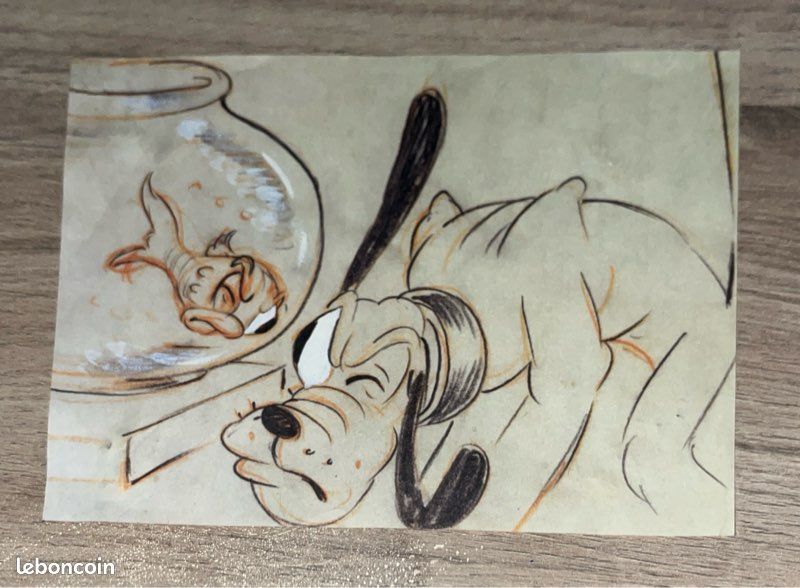 Reproduction imprimée (fac-similé) d'un dessin de recherche de personnage des studios Walt Disney (image 1)
