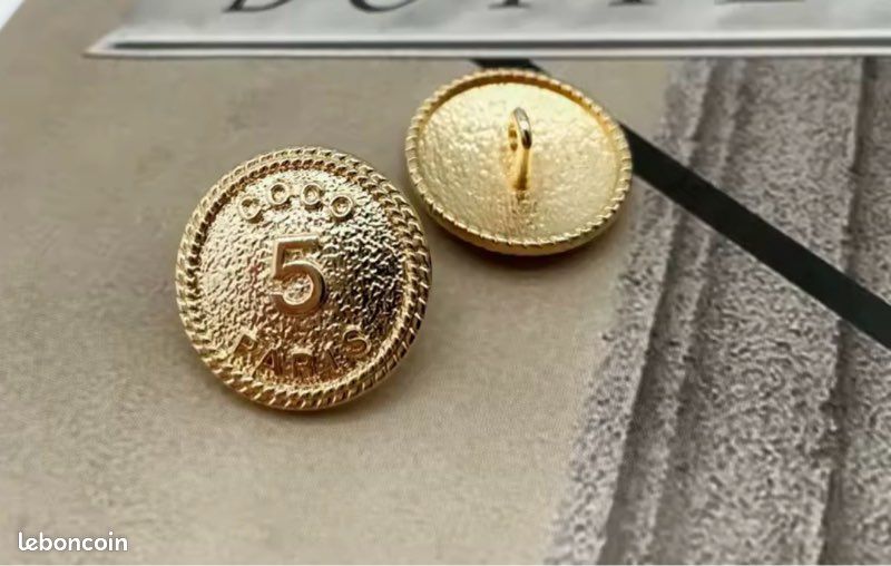 6 Boutons En Métal Doré – Diamètre 23 Mm – Doré 37 (nuance)