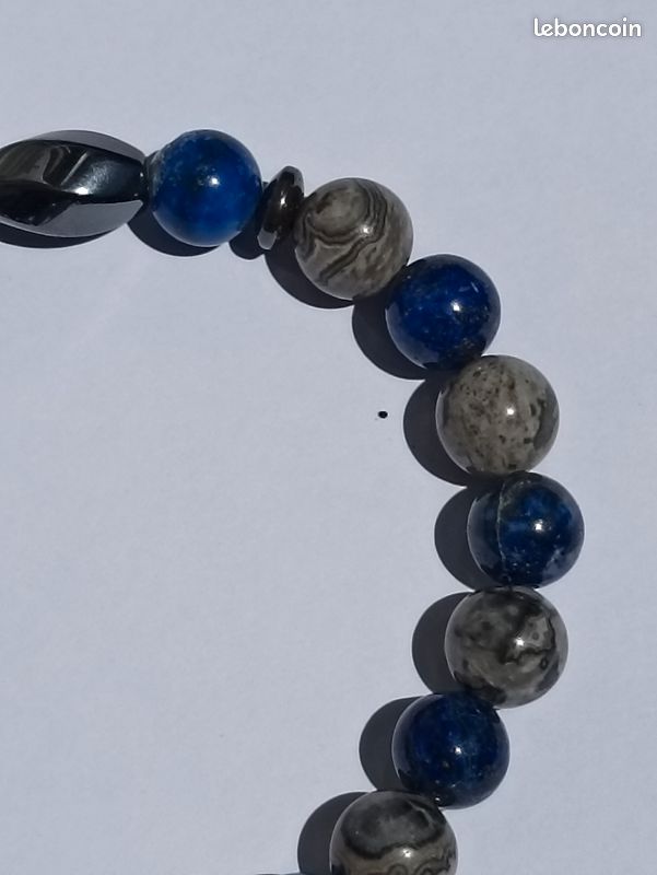 Bracelet mixe Lapis-Lazuli et Jaspe Picasso (image 3)