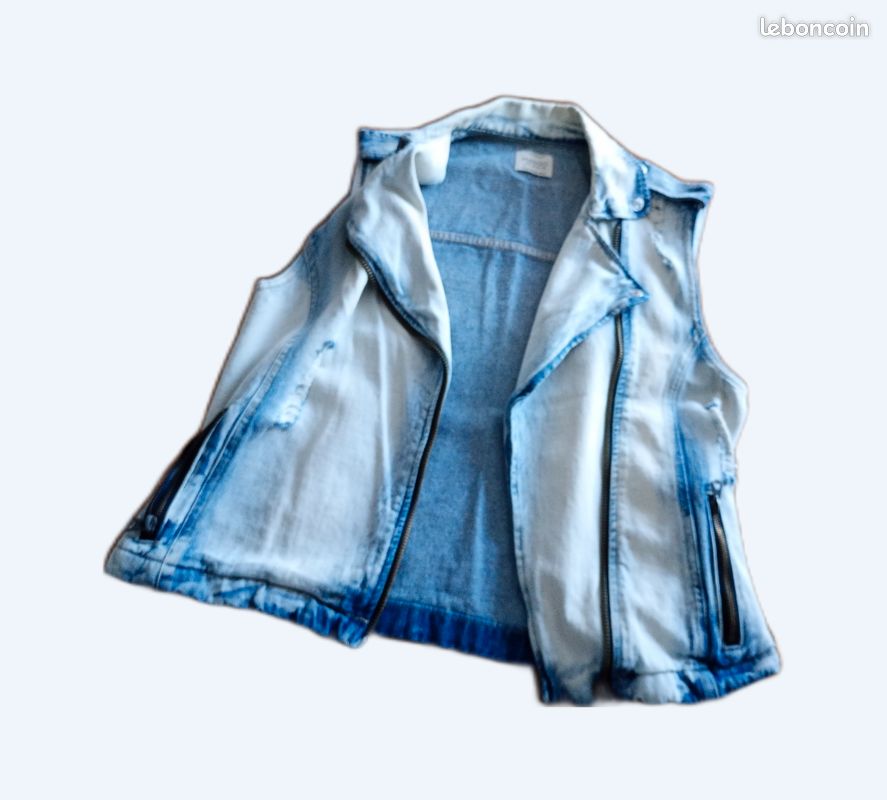 Veste jean grunge rock MANGO taille S (image 1)
