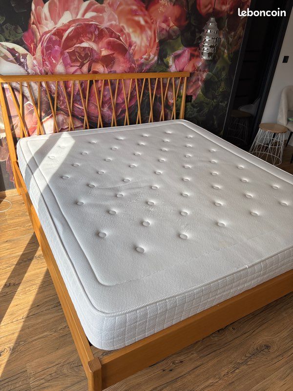 Lit avec sommier lattes & Matelas en 180cm (image 3)