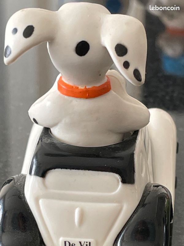 Figurine Voiture Chien Dalmatien Tête Mobile - Décoration Fun Pour Tableau De Bord Et Bureau