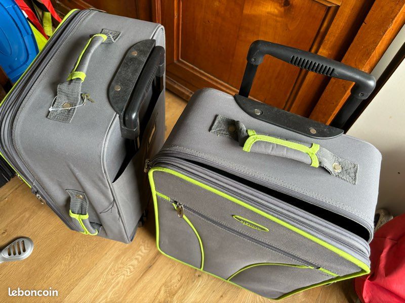 Lot de 2 valises grises 18x35x50 vendues ensemble (image 1)