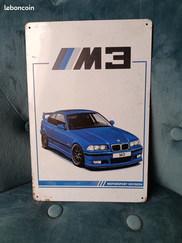 Plaque Murale Métal BMW M3 30x20 Cm - Décoration Auto