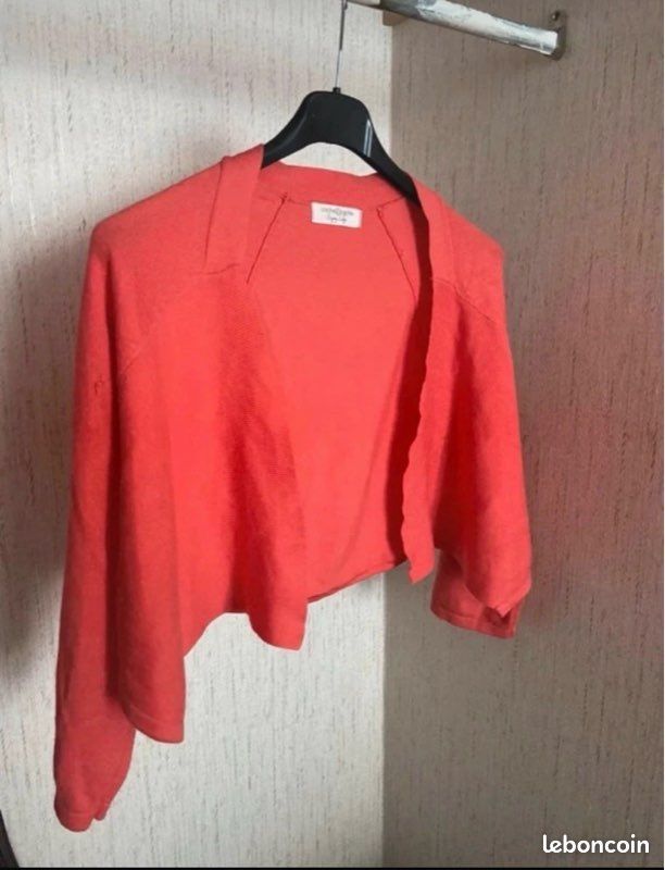Boléro De Marque CacheCcache , Orange-Rouge , asymétrique , Taille S (image 4)