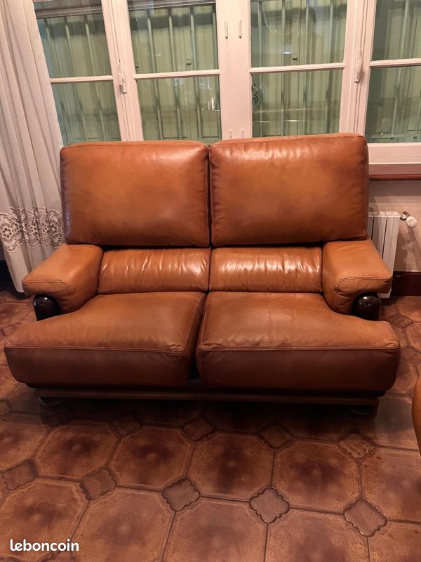 Fauteuils et canapé cuir style Roche et bobois (image 1)
