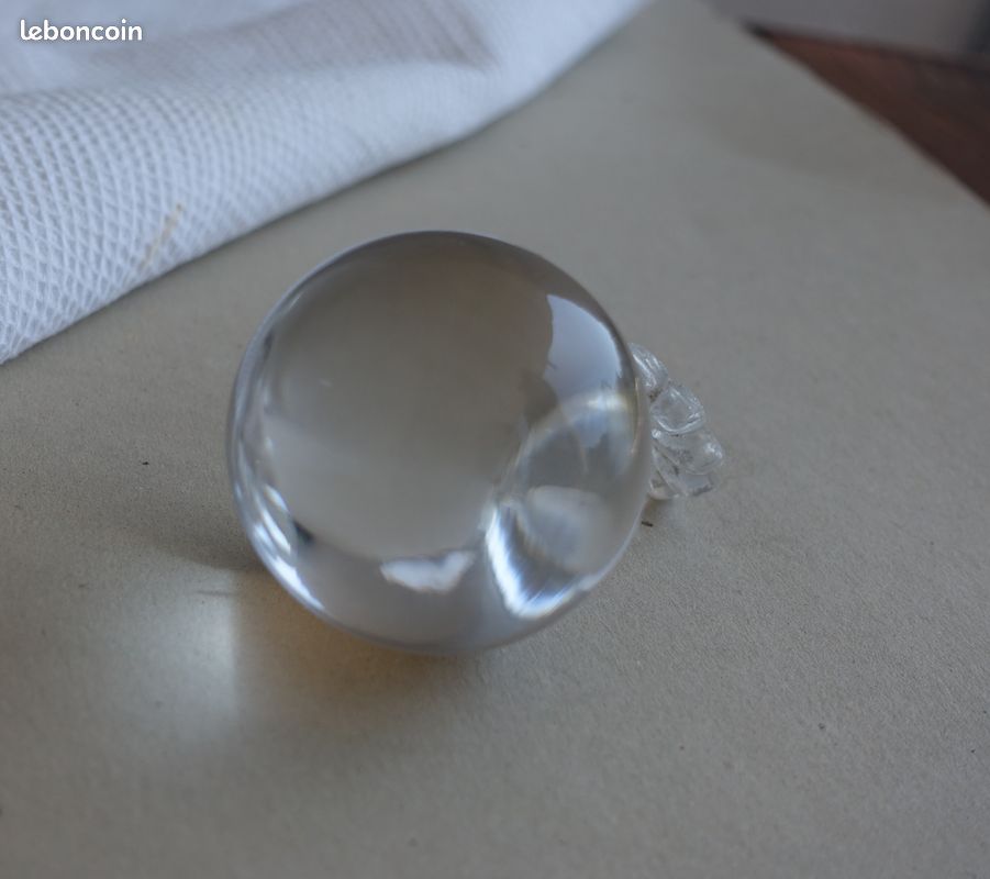 Boule en verre ou cristal pour lustre ancien à pampilles (pièce détachée) - Décoration