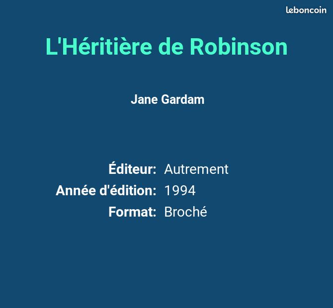 L'Héritière de Robinson - Jane Gardam et Cécile Wajsbrot (image 2)