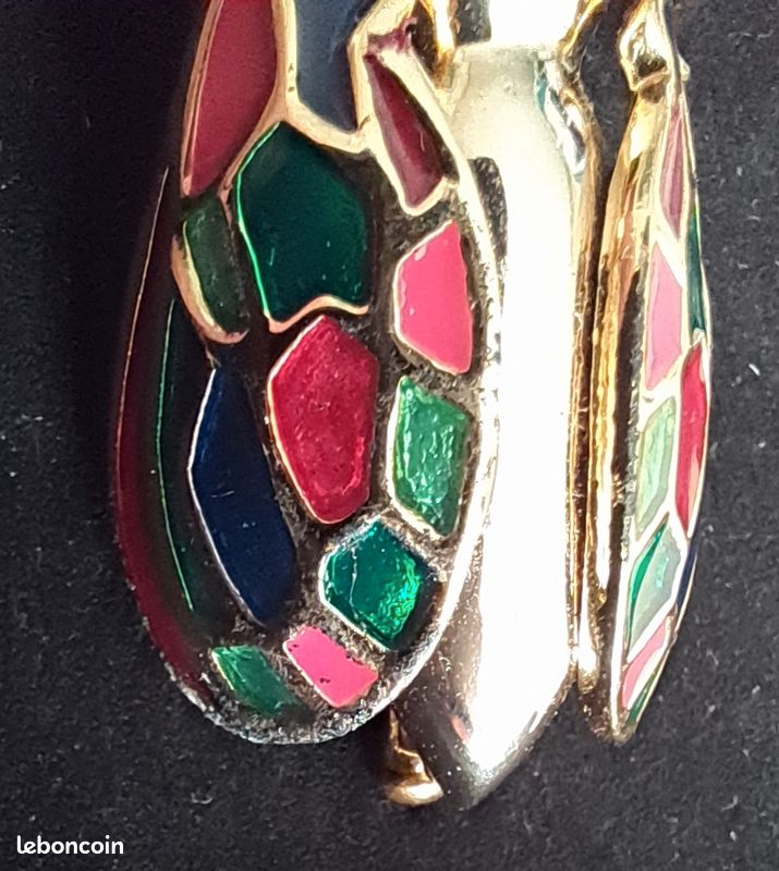 Broche Orena Paris Motif Soleil En Métal émaillé – état Neuf, Jamais Portée
