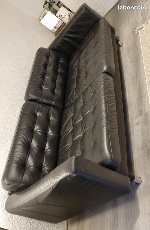 Canapé Ikea en cuir 3 personnes (image 2)