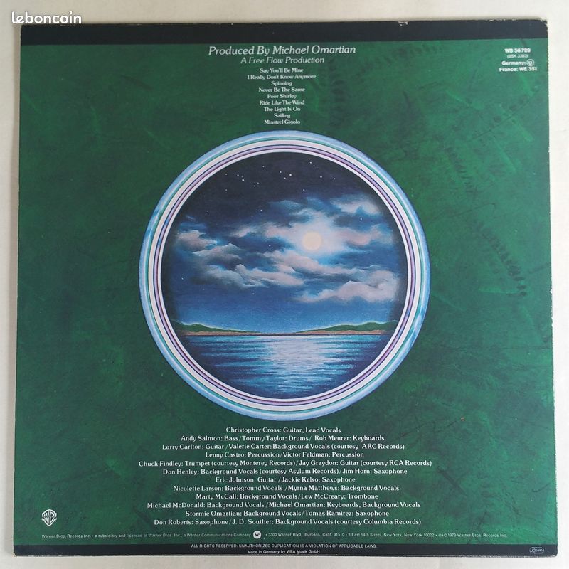Vinyle 1979 : Christopher Cross - Warner Bros (image 2)