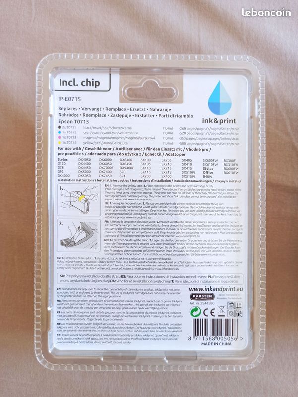 Cartouches imprimante EPSON T0711 et T0714 (image 2)