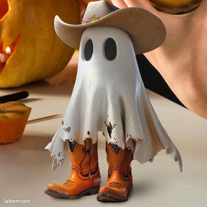 Jlceh Petite Figurine Fantôme,figurine Fantôme | Panneaux De Table D'Halloween Fantôme De Cowboy En Résine - Statue Fantôme D'Halloween, Décor De Plateau Rustique, Centres De Table Pour Table De Fête
