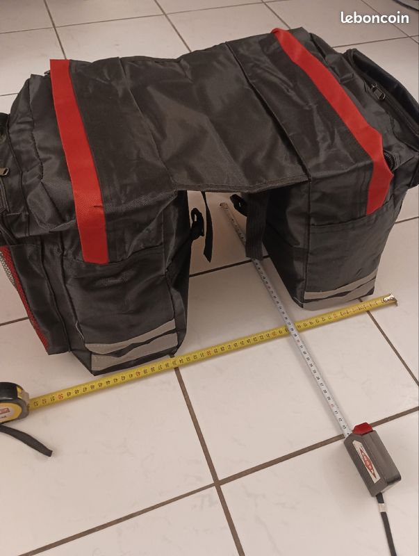 Sacoches De Vélo Imperméables 2 Pièces - 18L Chacune - Bandes Réfléchissantes - Pour Porte-bagages Arrière