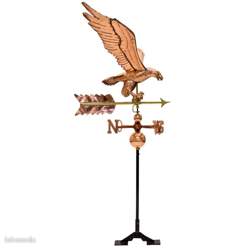 YUANCHUTOP Girouette Aigle Volant 3D en métal, à Fixer sur Le Toit, pour Jardin, Ferme, Cour, poulailler, terrasse, décoration extérieure (60)(47