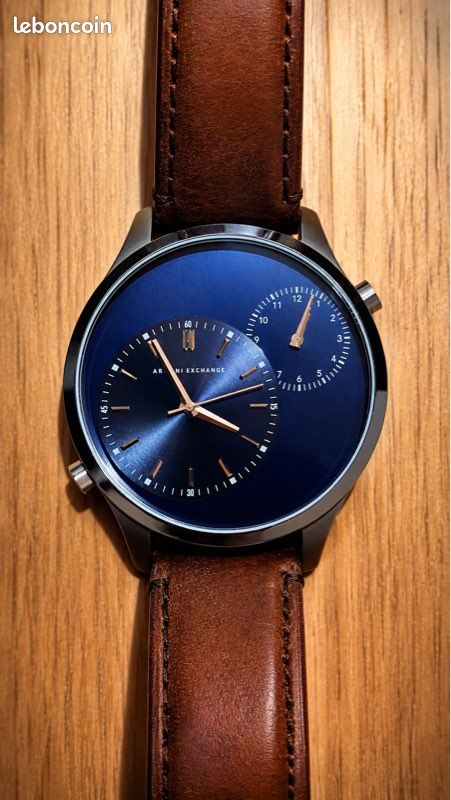 Montre Armani Exchange AX2162 – Dual Time – Cadran bleu – Cuir (image 2)