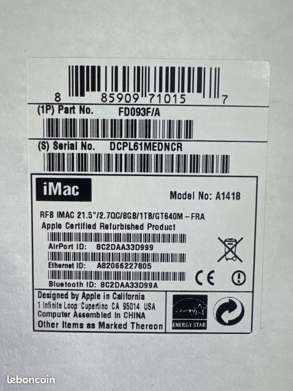 Carte mère iMac 21.5 (image 4)
