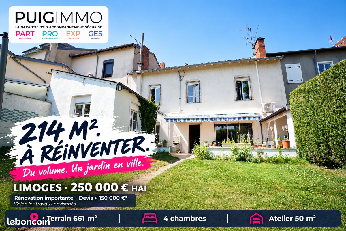 Maison 6 pièces 214 m² · à Limoges · 214 m² · 250 000 €
