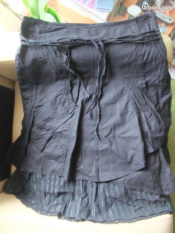 Jupe Noire Promod Taille 44 - Style Ample, Laine Mélangée, Avec Poches Et Doublure, Occasion Très Bon état