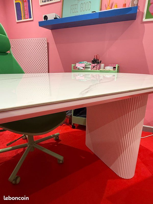 TABLE À MANGER OU BUREAU effet marbre TENDANCE (image 4)