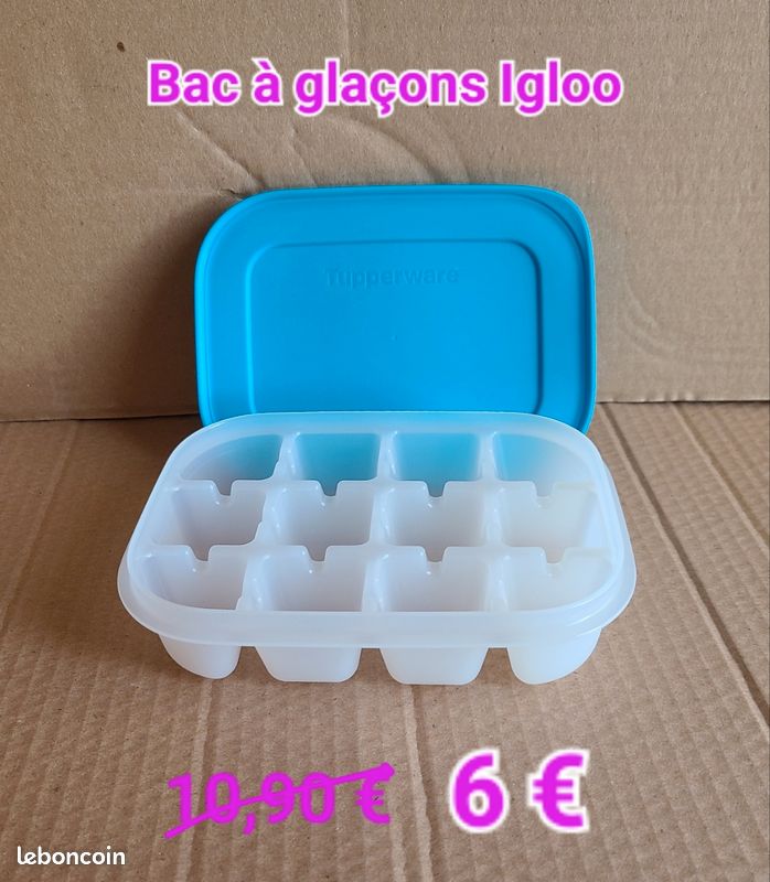 Tupperware glacons dans boites hermétiques pour le