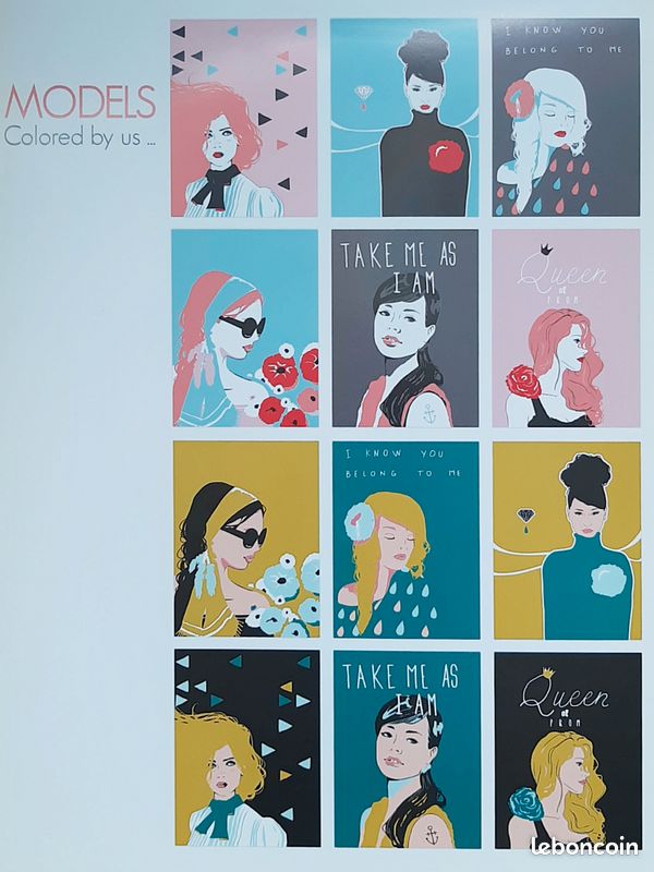 Coloriage adulte Portraits Design Home Book Clairefontaine (image 3)