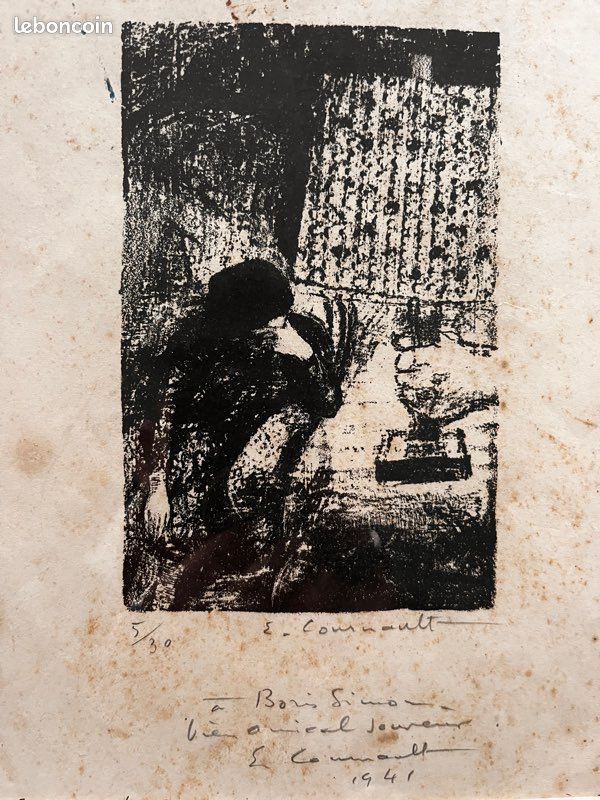 Paire de Lithographie Étienne Cournault (image 3)